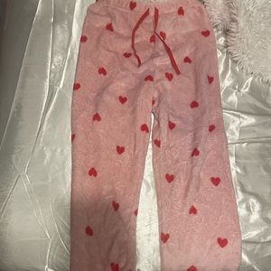 Fuzzy Heart PJ Pants